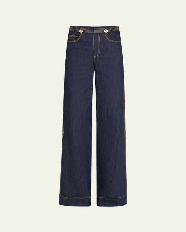 Bev Wide-Leg Denim Pants